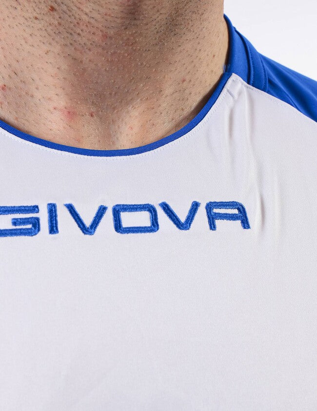 SHIRT CAPO INTERLOCK BIANCO/AZZURRO