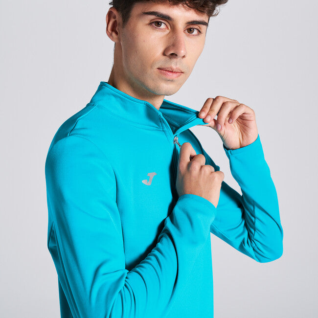 SWEATSHIRT RUNNING NIGHT TURQUOISE FLUORESCENT FLUOR TURQUOISE