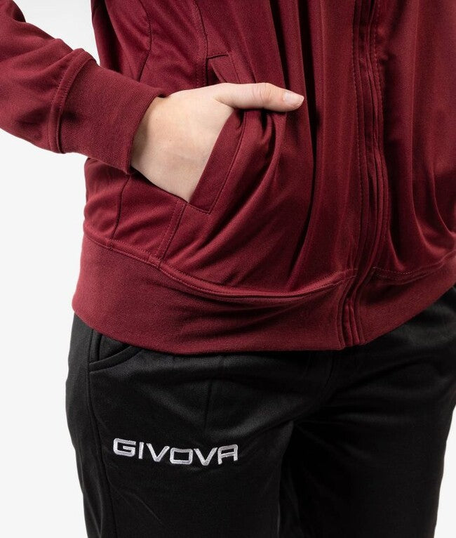 TUTA GIVOVA ONE FULL ZIP POLARFLEECE GRANATA/NERO
