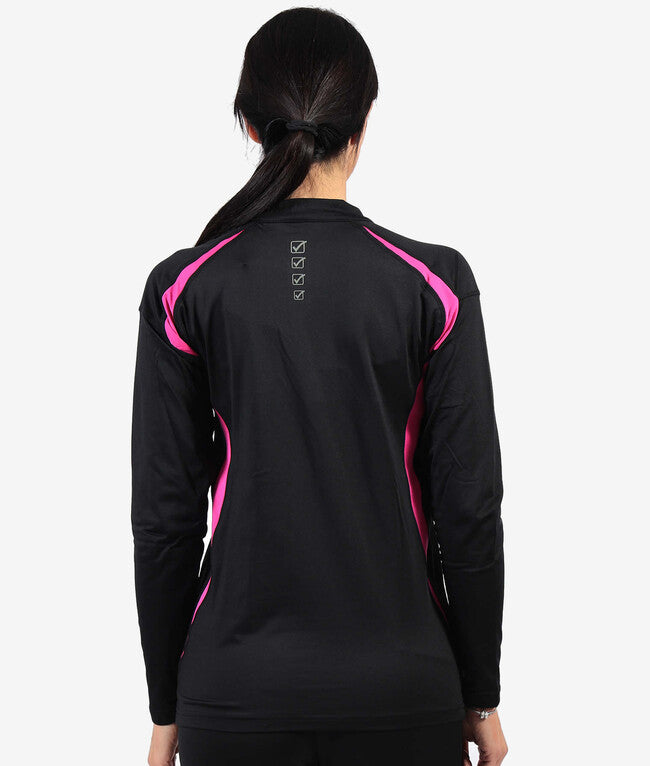 RUNNING LONG SHIRT NERO/FUXIA