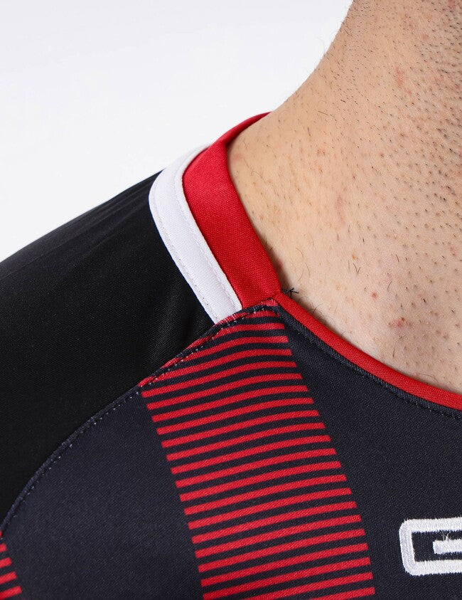 SHIRT TRATTO INTERLOCK NERO/ROSSO