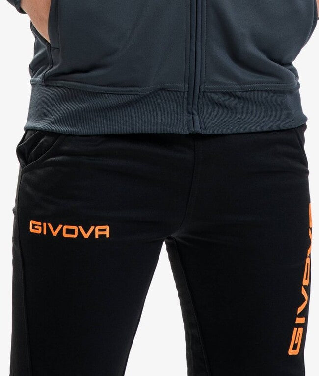 TUTA GIVOVA ONE FULL ZIP POLARFLEECE GRIGIO SCURO/ARANCIO FLUO