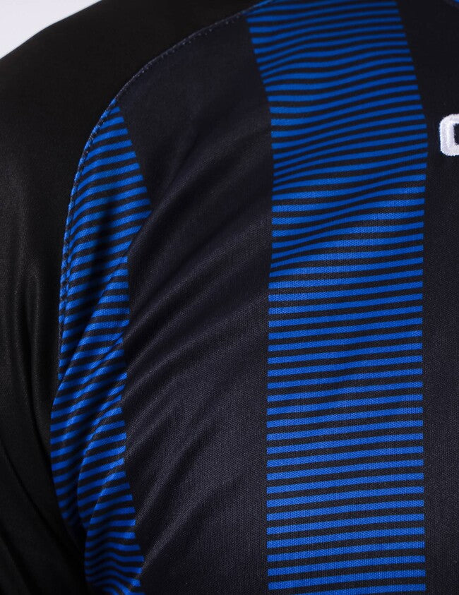 SHIRT TRATTO INTERLOCK NERO/AZZURRO