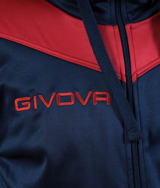 TUTA ROMA CON CAPPUCCIO POLARFLEECE ROSSO/BLU