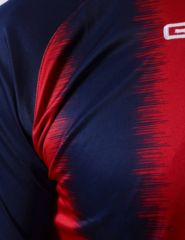 SHIRT STRIPE  M/C INTERLOCK BLU/ROSSO