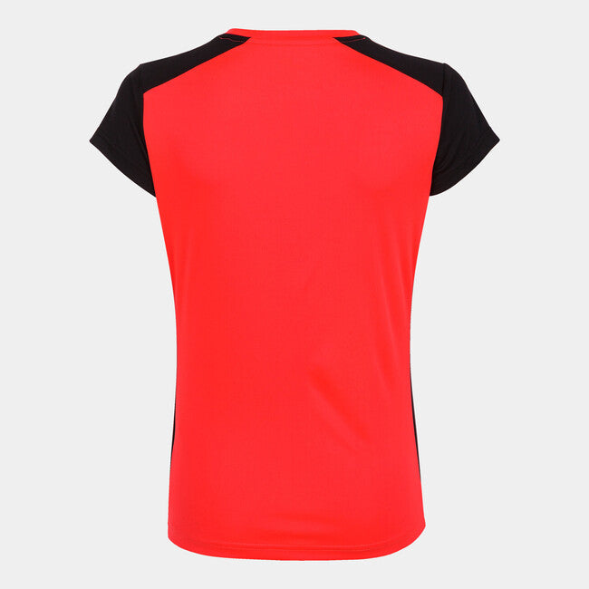 T-SHIRT RECORD II CORAL FLÚOR-NEGRO