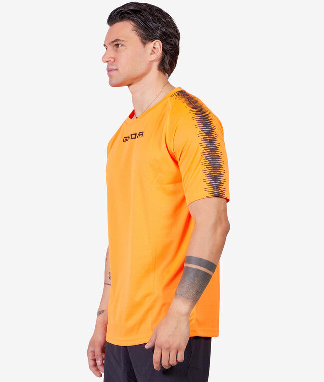 SHIRT CLUB IN MESH ARANCIO FLUO/NERO