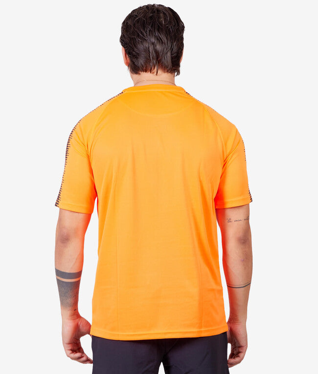 SHIRT CLUB IN MESH ARANCIO FLUO/NERO