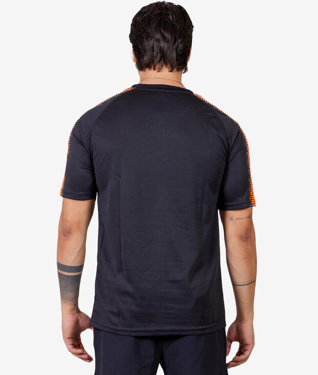 SHIRT CLUB IN MESH NERO/ARANCIO FLUO