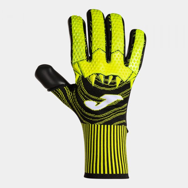 Вратарски ръкавици AREA 360 GOALKEEPER GLOVES черно жълто флуоресцентно