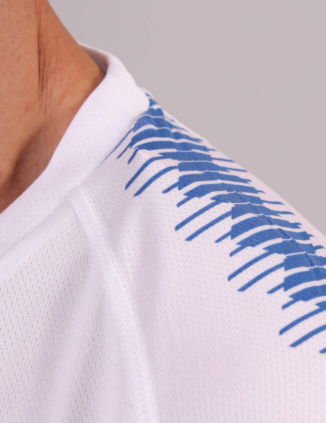 SHIRT CLUB IN MESH BIANCO/AZZURRO