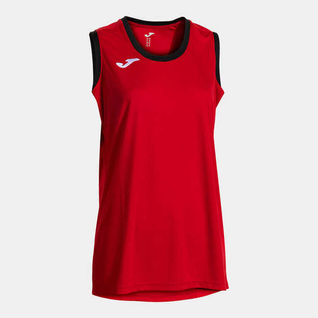 Дамски баскетболен екип (фланелка) CANCHA SLEEVELESS SHIRT червено черно