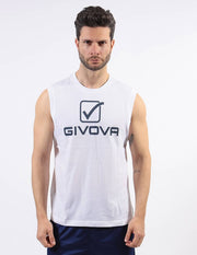 Тениска CANOTTA COTONE SPONSOR LOGO BIG бяло