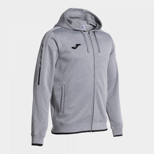 OLIMPIADA ZIP-UP HOODIE MELANGE GREY BLACK GREY