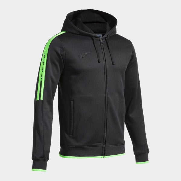 OLIMPIADA ZIP-UP HOODIE BLACK FLUOR GREEN NEGRO-VERDE FLUOR