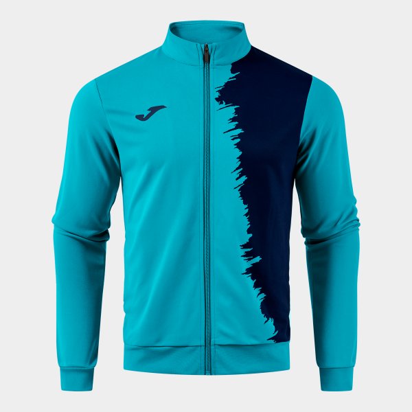 Суитшърт CITY III FULL ZIP SWEATSHIRT тъмно морско синьо - флуоресцентно тюркоазено