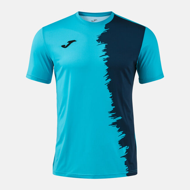 Тениска CITY III SHORT SLEEVE T-SHIRT тъмно морско синьо - флуоресцентно тюркоазено