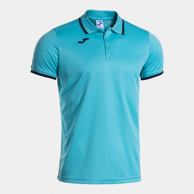 COMBI PREMIUM SHORT SLEEVE POLO FLUOR TURQUOISE NAVY BLUE FLUOR TURQUOISE