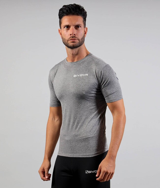 CORPUS 2 MAGLIA INTIMA  ELASTICA M/C GRIGIO SCURO MELANGE