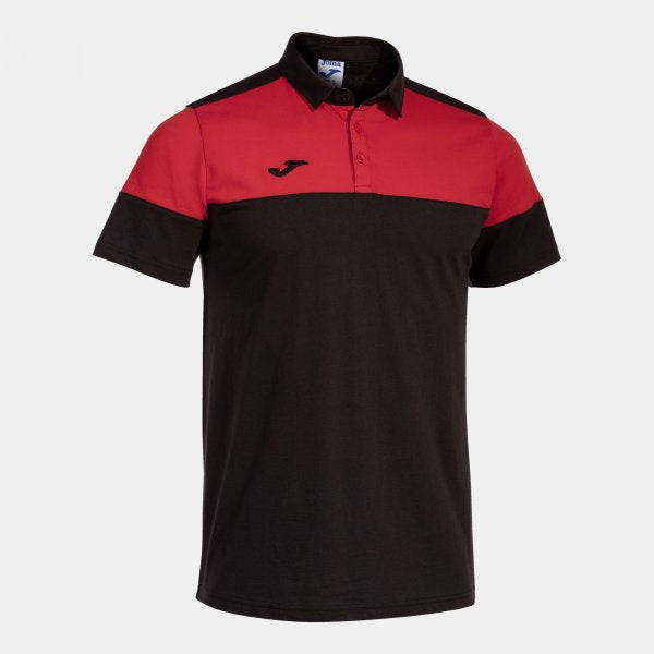 CREW V SHORT SLEEVE POLO BLACK RED BLACK-RED