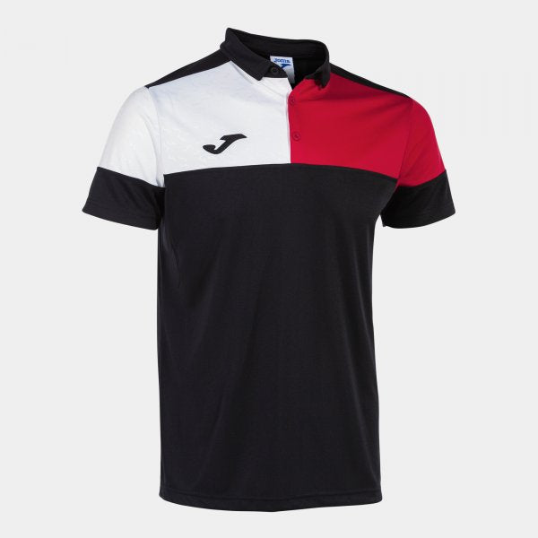 CREW V SHORT SLEEVE POLO BLACK RED WHITE BLACK-RED-WHITE