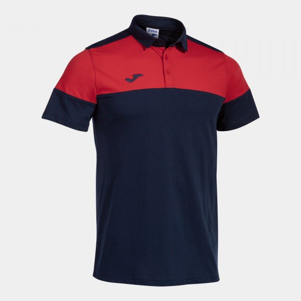 CREW V SHORT SLEEVE POLO NAVY RED NAVY-RED