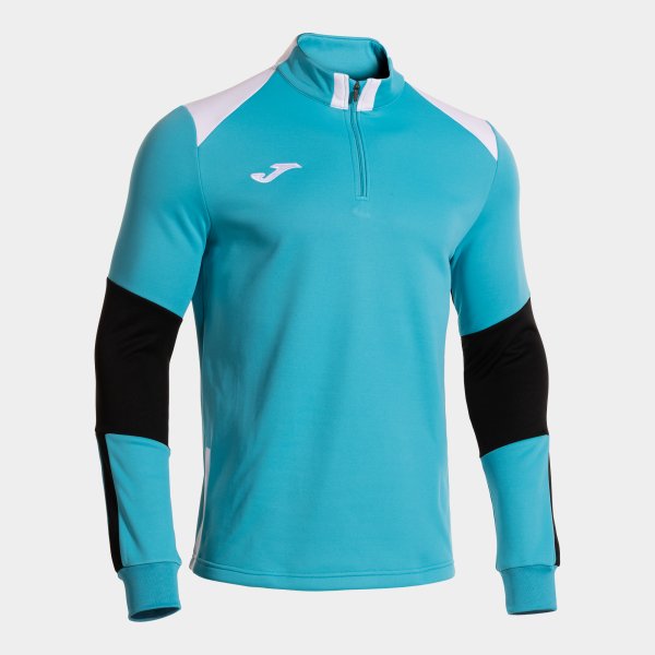 Суитшърт DANUBIO SWEATSHIRT сиво - флуоресцентно тюркоазено черно