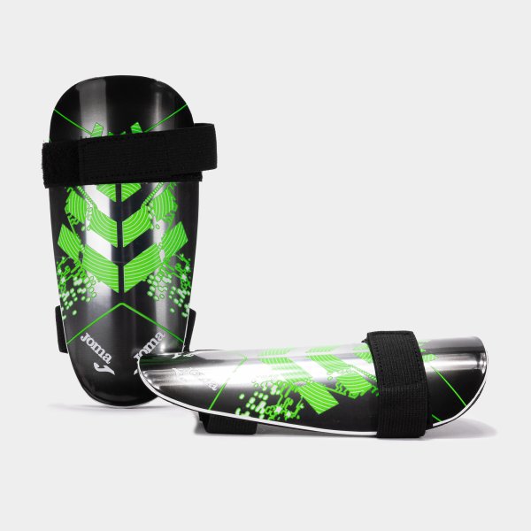 DEFENSE SHIN GUARDS BLACK FLUOR GREEN NEGRO-VERDE FLUOR