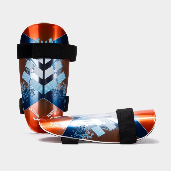 DEFENSE SHIN GUARDS FLUOR CORAL BLUE CORAL FLUOR