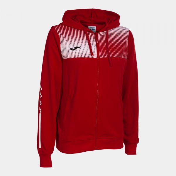 Дамска суитшърт с качулка ECO SUPERNOVA ZIP-UP HOODIE червено бяло
