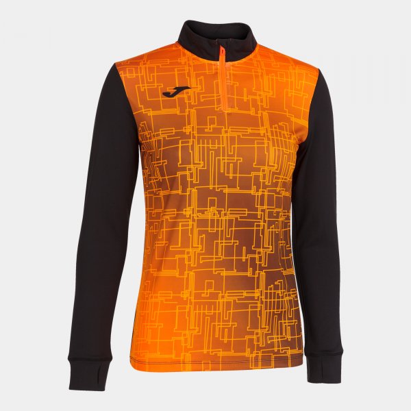 Дамска суитшърт за бягане SWEATSHIRT ELITE VIII черно оранжево