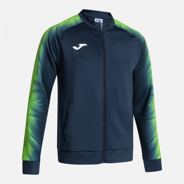 Суичър с цип ELITE XI FULL ZIP SWEATSHIRT морско синьо флуоресцентно зелено