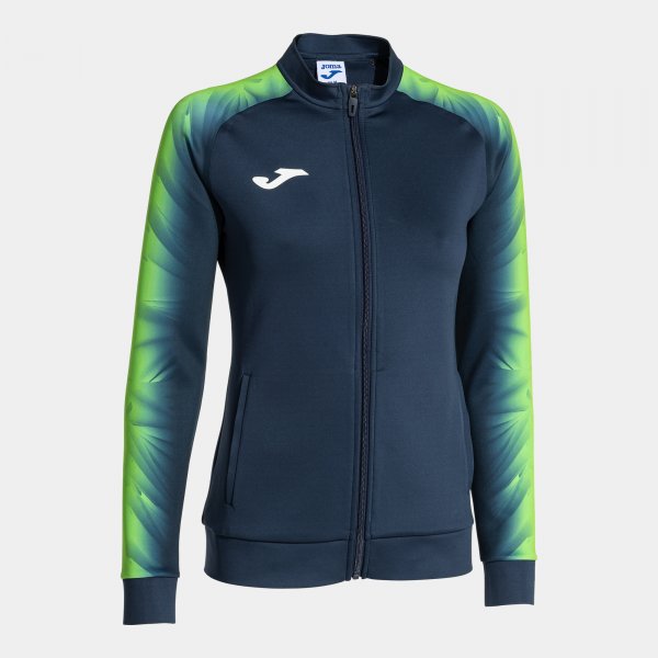 Дамска суичър с цип ELITE XI FULL ZIP SWEATSHIRT морско синьо флуоресцентно зелено