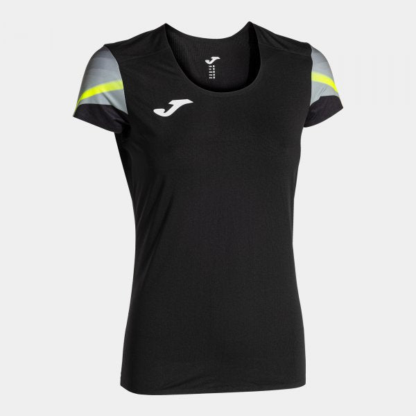 Дамски тениска за бягане ELITE XI SHORT SLEEVE T-SHIRT черно жълто флуоресцентно