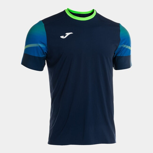 Тениска за бягане ELITE XI SHORT SLEEVE T-SHIRT морско синьо флуоресцентно зелено