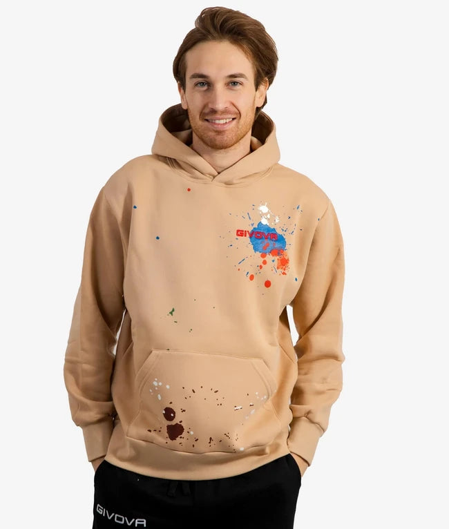 Суитшърт с качулка FELPA con CAPPUCCIO SPACE кафяво