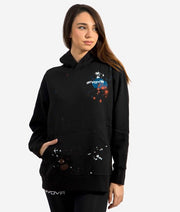 Суитшърт с качулка FELPA con CAPPUCCIO SPACE черно