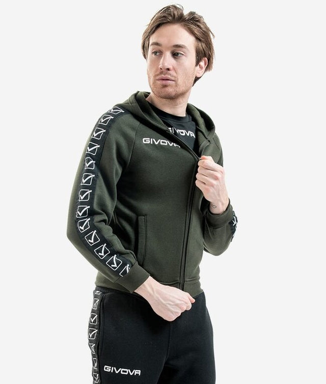 Суитшърт FELPA FULL ZIP BAND военно зелено
