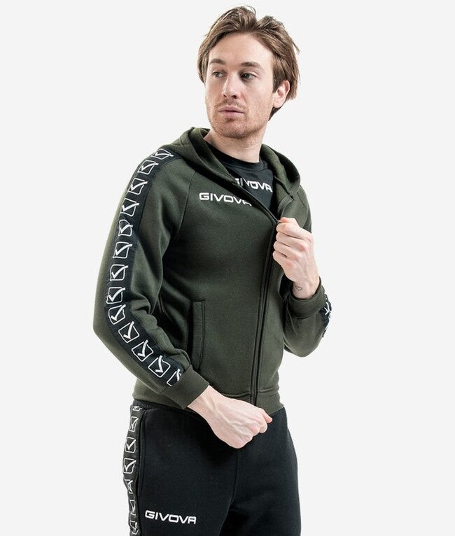 Суитшърт FELPA FULL ZIP BAND военно зелено