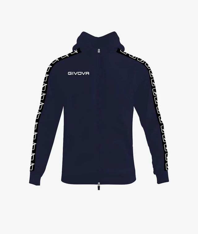 Суитшърт с качулка FELPA FULL ZIP CON CAPPUCCIO TERRY BAND синьо-черно