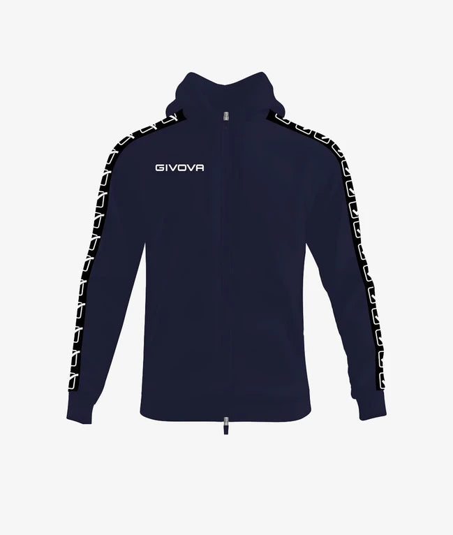 Суитшърт с качулка FELPA FULL ZIP CON CAPPUCCIO TERRY BAND синьо-черно