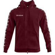 Суитшърт с качулка FELPA FULL ZIP CON CAPPUCCIO TERRY BAND гранатово