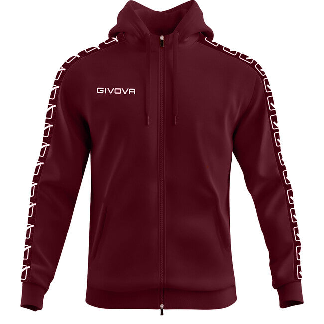 Суитшърт с качулка FELPA FULL ZIP CON CAPPUCCIO TERRY BAND гранатово