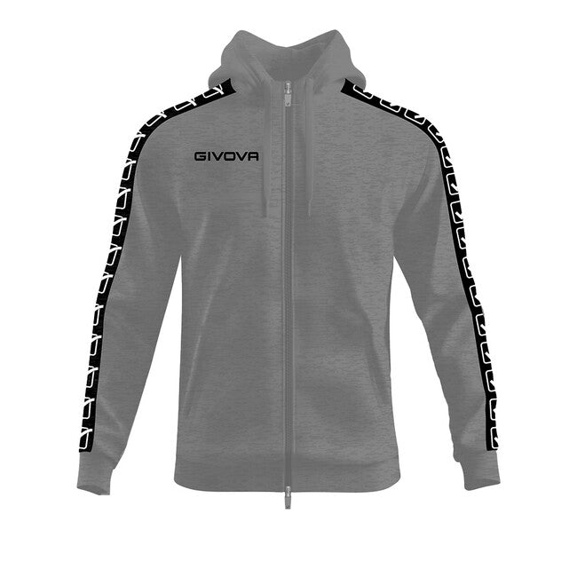 Суитшърт с качулка FELPA FULL ZIP CON CAPPUCCIO TERRY BAND сиво