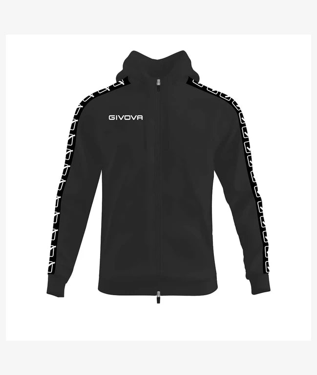 Суитшърт с качулка FELPA FULL ZIP CON CAPPUCCIO TERRY BAND черно