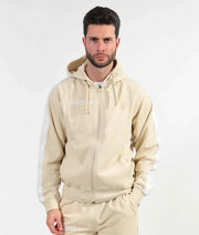 Суитшърт с качулка FELPA FULL ZIP CON CAPPUCCIO TERRY BAND пясъчно