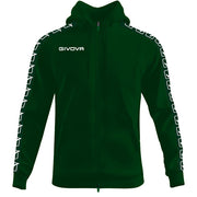 Суитшърт с качулка FELPA FULL ZIP CON CAPPUCCIO TERRY BAND горско зелено