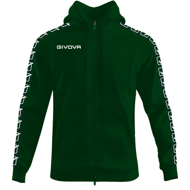 Суитшърт с качулка FELPA FULL ZIP CON CAPPUCCIO TERRY BAND горско зелено