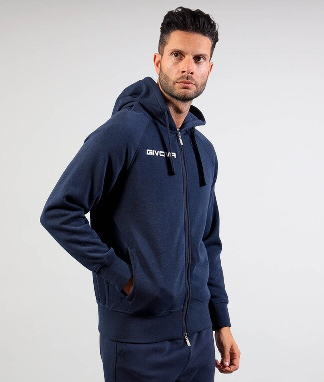 Суитшърт FELPA KING FULLZIP синьо
