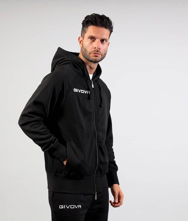 Суитшърт FELPA KING FULLZIP черно